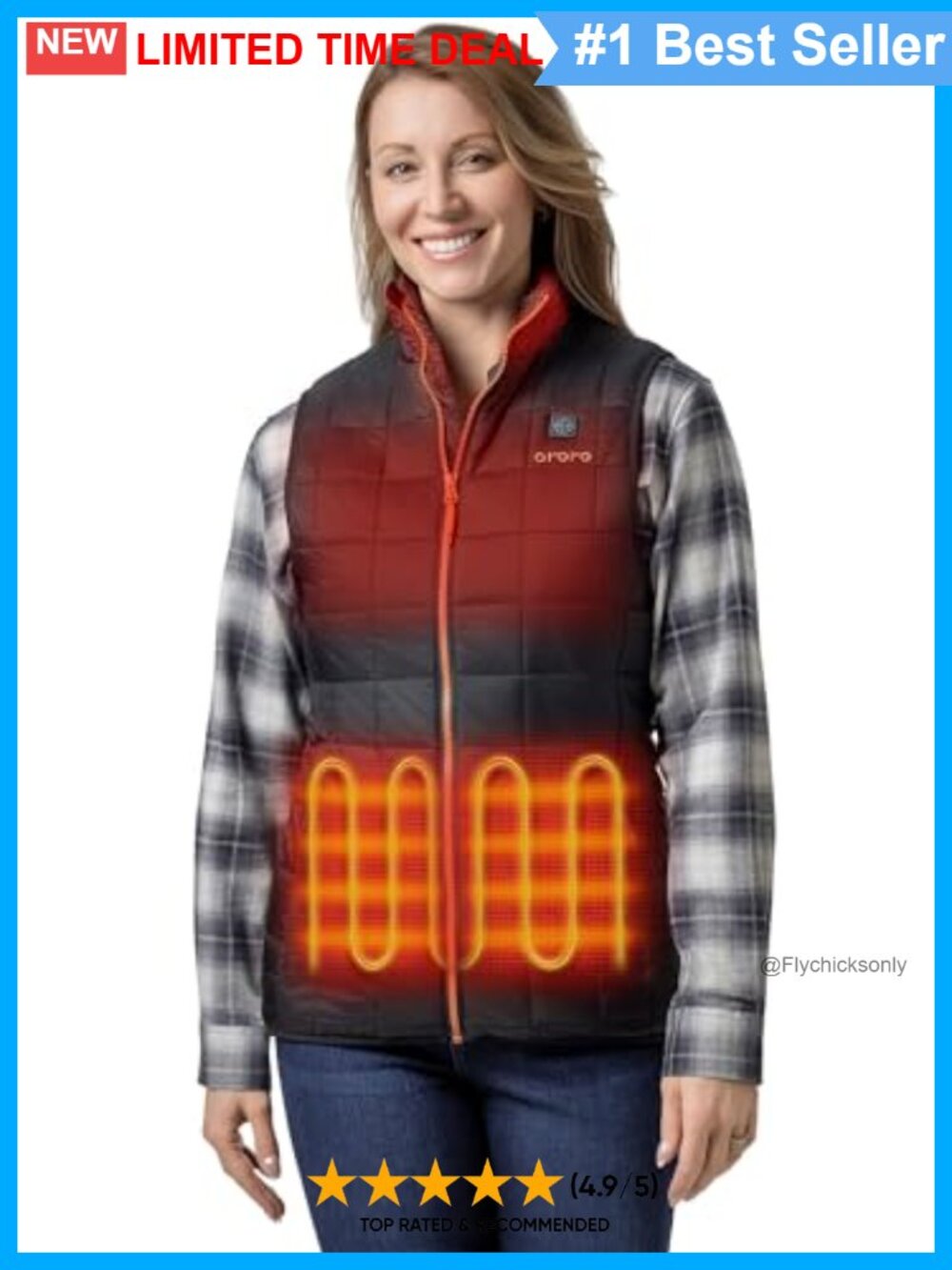 Women's Heated Quilted Vest Lightweight Winter Layer